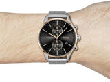 Hugo Boss Associate Black Dial Silver Mesh Bracelet Watch for Men - 1513805 Authentic Buy Shop Now