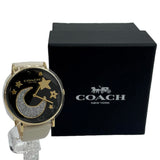 Coach Perry Black Dial White Leather Strap Watch for Women - 14503041 Authentic Buy Shop Now