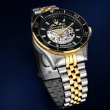 Maserati SFIDA Automatic Skeleton Black Dial Two Tone Steel Strap Watch For Men - R8823140010 Authentic Buy Shop Now