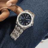 Guess Asset Quartz Blue Dial Silver Steel Strap Watch For Men - GW0575G4 Authentic Buy Shop Now