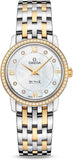 Omega De Ville Prestige Quartz Diamonds Mother of Pearl Dial Two Tone Steel Strap Watch for Women - 424.25.27.60.55.001 Authentic Buy Shop Now