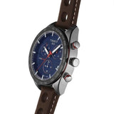 Tissot PRS 516 Chronograph Blue Dial Brown Leather Strap Watch For Men - T100.417.16.041.00 Authentic Buy Shop Now