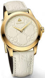 Gucci G Timeless Quartz White Dial White Leather Strap Watch For Women - YA126580A Authentic Buy Shop Now