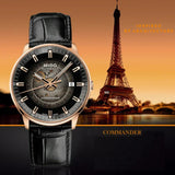 Mido Commander Automatic Black Dial Black Leather Strap Watch For Men - M021.407.36.411.00 Authentic Buy Shop Now