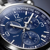 Tissot PRC 200 Chronograph Quartz Blue Dial Silver Steel Strap Watch For Men - T114.417.11.047.00 Authentic Buy Shop Now