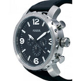 Fossil Nate Chronograph Black Dial Black Leather Strap Watch for Men - JR1436 Authentic Buy Shop Now