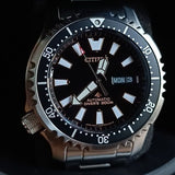 Citizen Promaster 200M Diver Fugu Asian Limited Edition Black Dial Silver Steel Strap Watch For Men - NY0090-86E Authentic Buy Shop Now