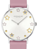 Coach Perry Mother of Pearl White Dial Pink Leather Strap Watch for Women - 14503243 Authentic Buy Shop Now