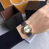 Michael Kors Averi Gold Dial Navy Blue Leather Strap Watch for Women - MK2526 Authentic Buy Shop Now