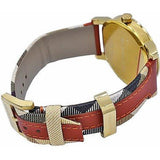 Burberry The City Gold Dial Orange Leather Strap Watch for Women - BU9016 Authentic Buy Shop Now