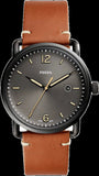 Fossil Commuter Three Hand Date Black Dial Brown Leather Strap Watch for Men - FS5276 Authentic Buy Shop Now