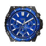 Fossil Garrett Chronograph Blue Dial Black Rubber Strap Watch for Men - FS5695 Authentic Buy Shop Now