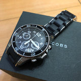 Marc Jacobs Rock Chronograph Black Dial Black Silicone Strap Watch for Women - MBM2551 Authentic Buy Shop Now