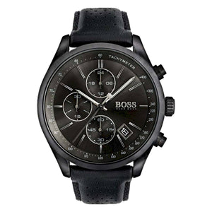 Hugo Boss Grand Prix Black Dial Black Leather Strap Watch for Men - 1513474 Authentic Buy Shop Now
