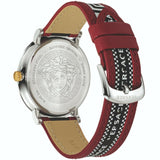 Versace V Circle Silver Dial Two Tone Leather Strap Watch for Men - VEBQ01319 Authentic Buy Shop Now