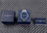 Tommy Hilfiger Jordan Chronograph Blue Dial Silver Steel Strap Watch For Men - 1792094 Authentic Buy Shop Now