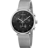 Calvin Klein High Noon Chronograph Black Dial Silver Mesh Bracelet Watch for Men - K8M27121 Authentic Buy Shop Now