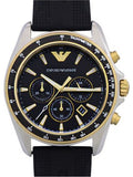 Emporio Armani Sigma Chronograph lack Dial Black Rubber Strap Watch For Men - AR80003 Authentic Buy Shop Now