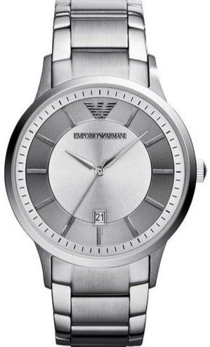 Emporio Armani Classic Quartz Silver Dial Silver Steel Strap Watch For Men - AR2478 Authentic Buy Shop Now