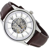 Emporio Armani Meccanico White Dial Brown Leather Strap Watch For Men - AR1946 Authentic Buy Shop Now