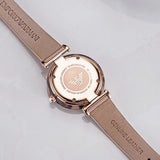 Emporio Armani Mother of Pearl Dial Beige Leather Strap Watch For Women - AR11004 Authentic Buy Shop Now