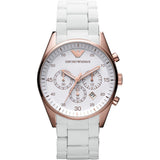 Emporio Armani Sportivo White Dial White Rubber Strap Watch For Men - AR5919 Authentic Buy Shop Now