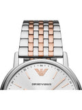 Emporio Armani Kappa Quartz Silver Dial Two Tone Mesh Bracelet Watch For Men - AR11093 Authentic Buy Shop Now