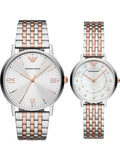 Emporio Armani Kappa Quartz Silver Dial Two Tone Mesh Bracelet Watch For Men - AR11093 Authentic Buy Shop Now