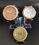 Michael Kors Parker Chronograph Brown Dial Brown Steel Strap Watch For Women - MK5578 Authentic Buy Shop Now