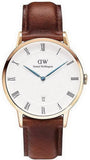 Daniel Wellington Dapper St Mawes White Dial Brown Leather Strap Watch For Men - DW00100083 Authentic Buy Shop Now