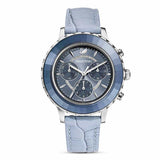 Swarovski Octea Lux Chrono Blue Dial Blue Leather Strap Watch for Women - 5580600 Authentic Buy Shop Now