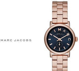 Marc Jacobs Baker Navy Blue Dial Rose Gold Steel Strap Watch for Women - MBM3332 Authentic Buy Shop Now