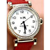 Coach Madison White Dial Red Leather Strap Watch for Women - 14502400 Authentic Buy Shop Now