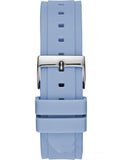 Guess Confetti Crystal Silver Dial Blue Rubber Strap Watch For Women - W1098L3 Authentic Buy Shop Now