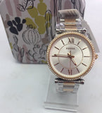 Fossil Carlie Silver Dial Two Tone Steel Strap Watch for Women - ES4342 Authentic Buy Shop Now