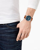 Fossil Townsman Chronograph Blue Dial Brown Leather Strap Watch for Men - FS5279 Authentic Buy Shop Now