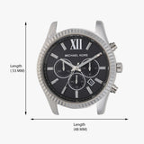 Michael Kors Lexington Chronograph Black Dial Black Steel Strap Watch For Men - MK8602 Authentic Buy Shop Now