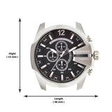 Diesel Mega Chief Chronograph Black Dial Brown Leather Strap Watch For Men - DZ4290 Authentic Buy Shop Now