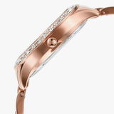 Michael Kors Lilane Three Hand Mother of Pearl White Dial Rose Gold Steel Strap Watch For Women - MK4557 Authentic Buy Shop Now