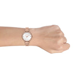 Michael Kors Pyper Three-Hand White Dial Rose Gold Steel Strap Watch For Women - MK4594 Authentic Buy Shop Now