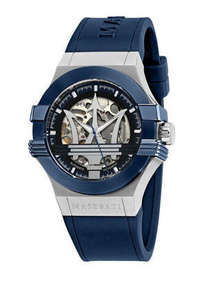 Maserati Potenza 42mm Blue Dial Automatic Silicone Strap Watch For Men - R8821108028 Authentic Buy Shop Now