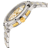 Versace Greca Chronograph White Dial Two Tone Steel Strap Watch For Men - VEZ900321 Authentic Buy Shop Now