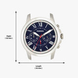 Fossil Grant Chronograph Blue Dial Brown Leather Strap Watch for Men - FS5210 Authentic Buy Shop Now