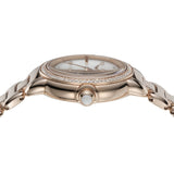 Emporio Armani Aira Three Hand Mother of Pearl Dial Rose Gold Steel Strap Watch For Women - AR11523 Authentic Buy Shop Now