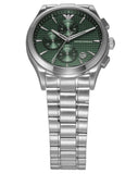 Emporio Armani Paolo Chronograph Green Dial Silver Steel Strap Watch For Men - AR11529 Authentic Buy Shop Now