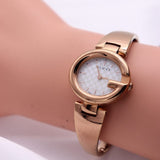 Gucci Guccisima Quartz Mother of Pearl White Dial Rose Gold Steel Strap Watch for Women - YA134512 Authentic Buy Shop Now
