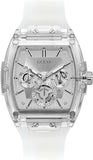 Guess Phoenix Multi Function Silver Dial White Rubber Strap Watch for Men - GW0203G1 Authentic Buy Shop Now