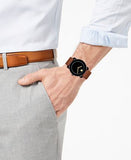 Movado Bold Black Dial Brown Leather Strap Watch For Men - 3600305 Authentic Buy Shop Now