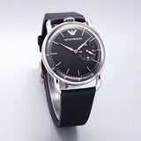 Emporio Armani Aviator Quartz Black Dial Black Leather Strap Watch For Men - AR11336 Authentic Buy Shop Now