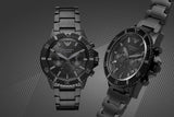 Emporio Armani Diver Chronograph Black Dial Black Steel Strap Watch For Men - AR11363 Authentic Buy Shop Now